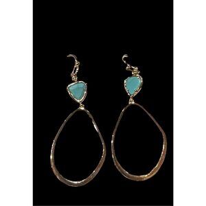 TAI Stone Drop Earrings in Gold